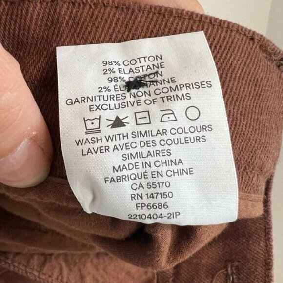 Frank and Oak Amelia Pants Vintage Fit Women’s 00 Brown Balloon Pockets Retro - Picture 9 of 15